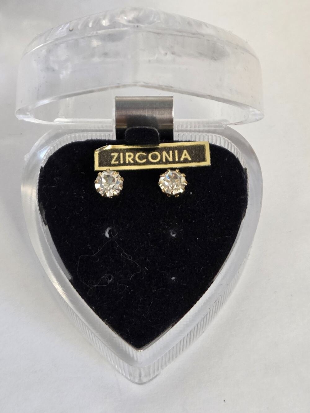 Clear Zirconia Rhinestone Crystal Stud Earrings Hong Kong w/ Case #EA14